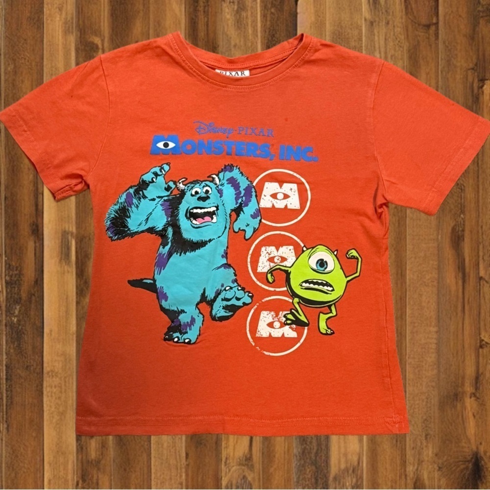 Vintage Disney Pixar Monsters Inc Kids Graphic Tee – Sulley & Mike – Size 6–7Y